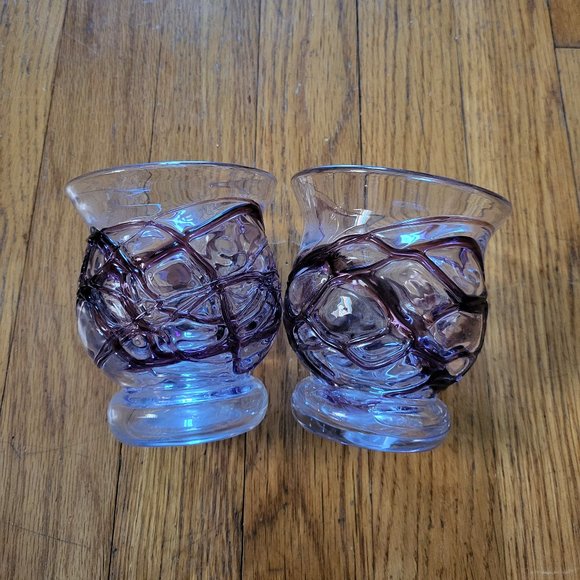 VTG Pier 1 Hand Blown Tulip Glasses - Set of 2 - Picture 4 of 4